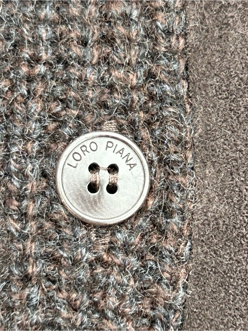 Loro Piana Dark Brown 100% Cashmere & Suede Trim Button-Front Sweater Vest - Picture 4 of 16